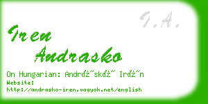 iren andrasko business card